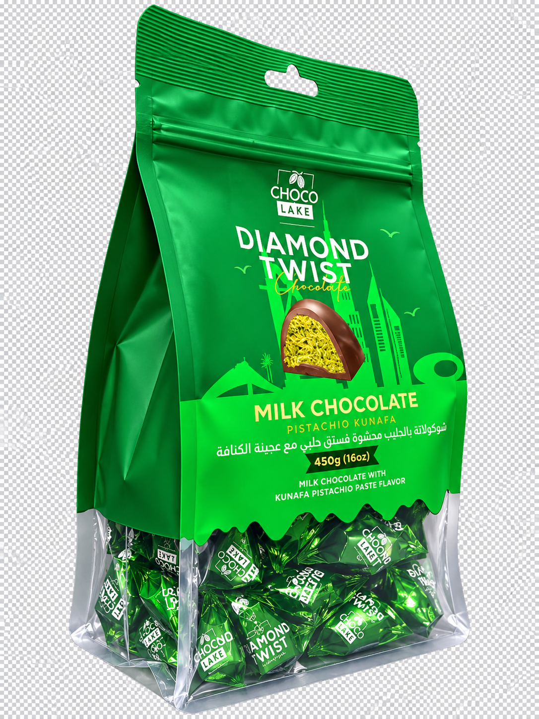 DIAMOND TWIST PISTACHIO AND KUNAFA FLAVOUR