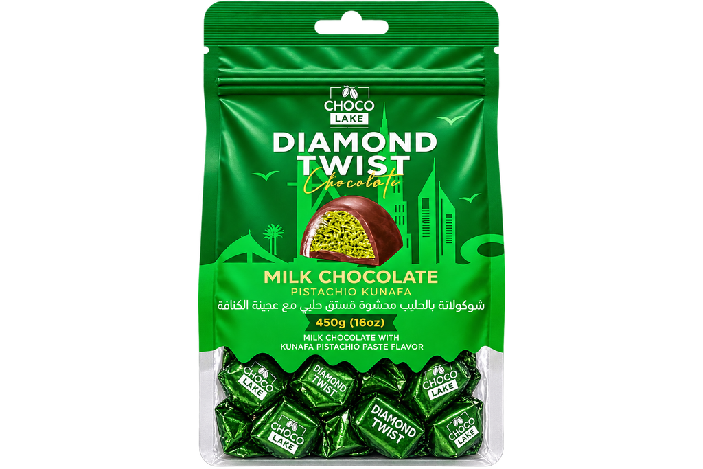 DIAMOND TWIST PISTACHIO AND KUNAFA FLAVOUR